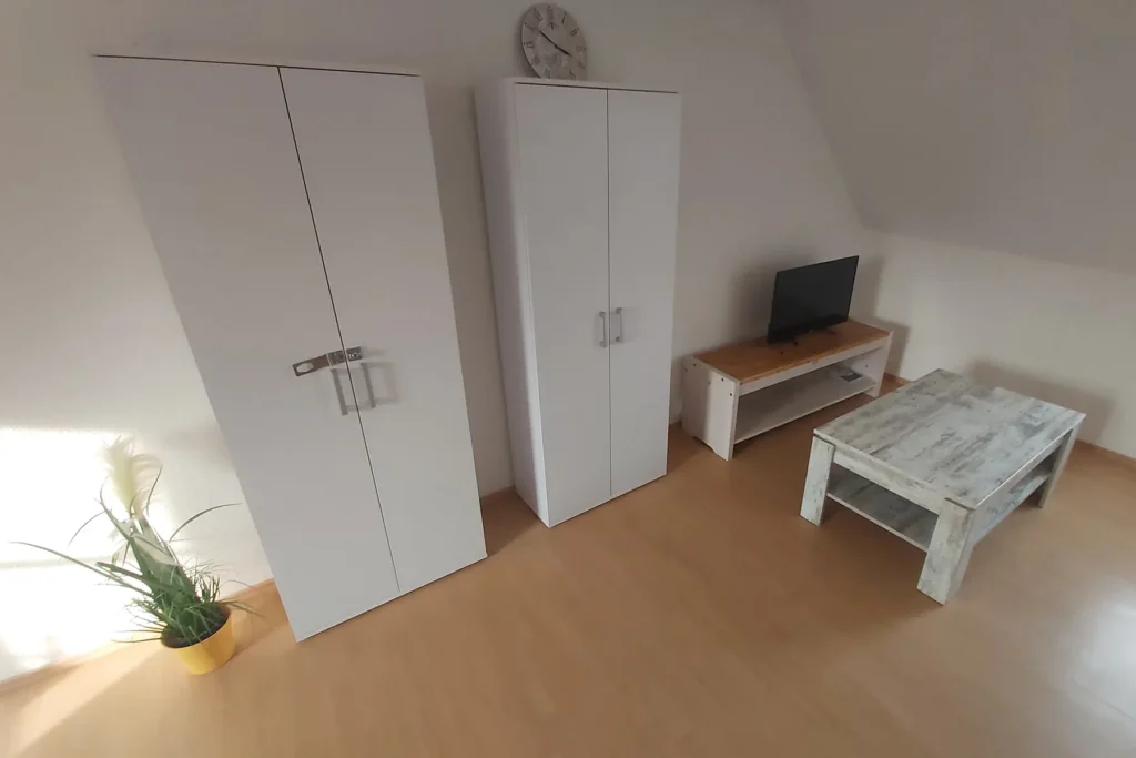 Modernes Wohnzimmer in der Monteurwohnung in Bad Lauchstädt